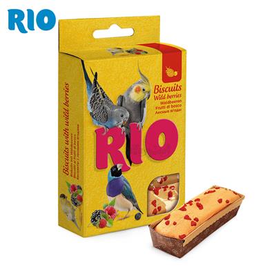 RIO Biscuits Wild berries ริโอ ขนมนก บิสกิต รสเบอร์รี่รวม อาหารเสริมแสนอร่อย ทำจากไข่ทั้งฟอง (7g x 5ชิ้น)